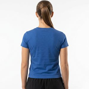 T-shirt côtelé en mélange de coton à col rond et manches longues pour femme, coupe ajustée, extensible, décontracté, basique, idéal pour l'automne - Product Image 3