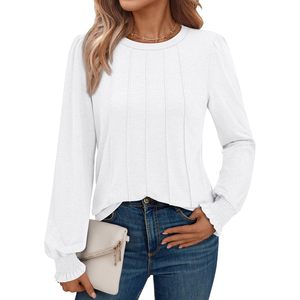 2025 2025 blusas túnica plisada de otoño para mujer de manga larga de satén elegante Casual Top traje de moda - Product Image 3