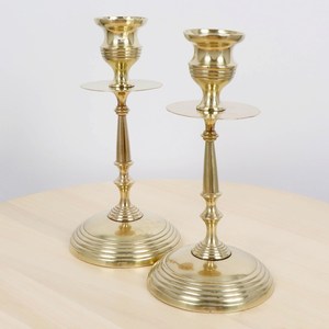 Antique <b>Brass</b> Candle Holders Modern Candle Stand for Home Decor Elegant Multicolor Heat Resistant Candle Holder Set of 2 - Product Image 6