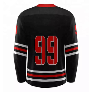 Custom <b>Black</b> Red Ice Hockey Jersey With Custom Logo Team Uniform <b>Long</b> <b>Sleeve</b> Sports Shirt - Product Image 5