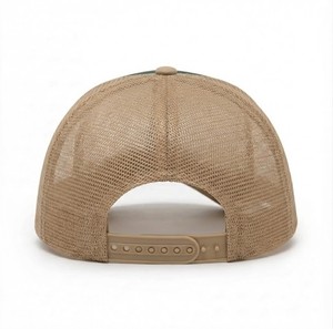 Casquette Trucker en Maille Vert et Kaki, 6 Panneaux, Réglable, Respirante, pour Adultes, Style Décontracté Extérieur Printemps-Été - Product Image 6