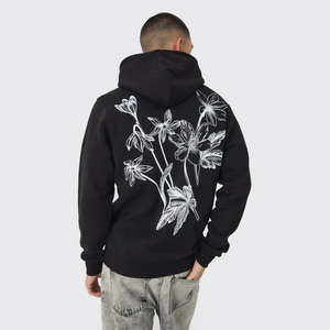 New Custom Fully Screen Printed Men Drop Shoulders Pullover Hoodies Unisex <b>Sun</b> Faded Breathable Cotton Fleece Hoodies OEM - Product Image 4