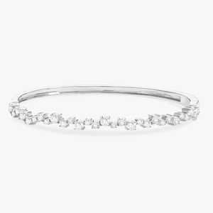 Diamond Hinged Bangle Custom 14k 18k Gold Round Cut Cluster Statement <b>Stacking</b> Cuff <b>Bracelet</b> Gift Women Wholesale B2B Factory - Product Image 5
