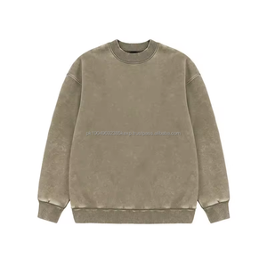 Vente en gros Sweat-shirt à col rond pour hommes, vintage délavé à l'acide Sweat-shirt à capuche surdimensionné en détresse - Product Image 2