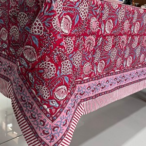 Printed Cotton <b>Tablecloth</b> Floral Pattern Traditional Chinese Style <b>Square</b> Shape Washable Home Use - Product Image 2