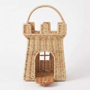 Cesta de Mimbre con Forma de Castillo para Niños, Bolso de Mimbre Moderno, Accesorio Decorativo y Portátil para Almacenamiento, Venta al por Mayor - Product Image 1