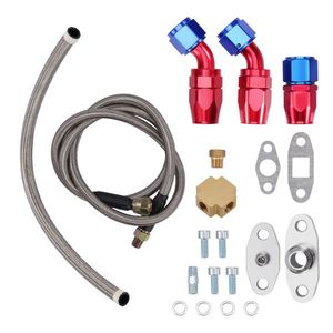 T3 T4 T04E Universal Turbocharger Kit with Type RS BOV Blow off Valve and Oil Feed Return Line Including Essential Parts - Product Image 4