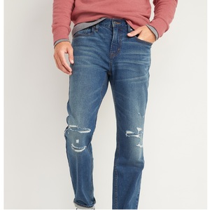 Fabrication sur mesure OEM, usine de production, nouveau style, jeans décontractés pour hommes, denim noir respirant, devant plat, grande taille, prix bas - Product Image 5