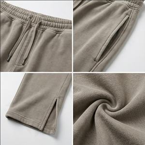 Pantalones de chándal de algodón de peso pesado lavado Vintage de gran tamaño pantalones de chándal de pierna ancha personalizados de talla grande pantalones de chándal de lavado de piedra para hombres - Product Image 4