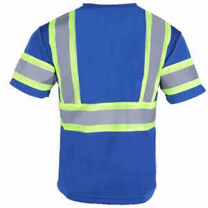 Chemise de sécurité haute visibilité neuve, pas chère, prête à être expédiée, respirante, à manches courtes, réfléchissante pour hommes - Product Image 6