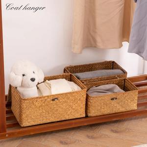 Juego de 3 cestas organizadoras rectangulares multiusos de mimbre, cestas de almacenamiento hechas a mano, venta al por mayor, ecológicas, hechas en Vietnam - Product Image 6