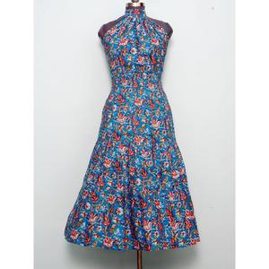 New Arrival High Quality Cotton <b>Summer</b> <b>Dress</b> Women Modern Chic Sweet Floral Patterned Red Sleeveless Midi A-Line <b>dress</b> - Product Image 1