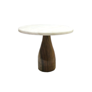Modern Wooden <b>Cake</b> <b>Stand</b> with <b>Marble</b> Top for Tabletop Decoration and Dessert Display - Product Image 1