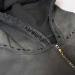 Premium Winter Streetwear Men's Faded Cotton Distressed Wash Vintage Sweatpants Track Suit Lightweight Hooded Quick Dry - Product Image 5