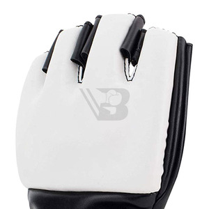 Mitaines de boxe en cuir à demi-doigts avec lacets, paumes ouvertes, pour grappling, kickboxing, sparring, Muay Thai, étiquette personnalisée, qualité supérieure - Product Image 6