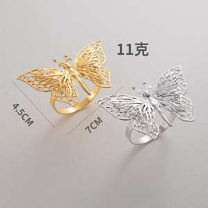 Anneau de serviette en métal or rose en forme de papillon pour la décoration de table de mariage, mise en scène de table d'événement de luxe, vente en gros à l'exportation - Product Image 3