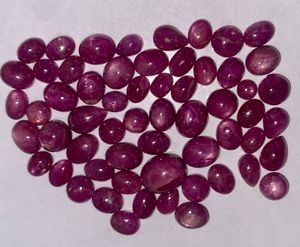 Lot de 59 cabochons en rubis étoilé rouge naturel, 246,90 carats |   Pierre précieuse authentique en rubis étoilé, vente en gros pour la bijouterie - Product Image 1