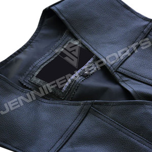 Gilet de motard en cuir noir pour femmes, style club, en cuir de vachette, avec doublure sublimée, élégant et durable, équipement de moto - Product Image 3