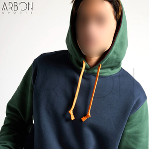 Buen Proveedor, Producto de Última Tendencia, OEM ODM, Sudadera con Capucha Orgánica de Bloques de Color, Azul Traslado, Sudadera de Felpa de Algodón Sólido - Product Image 4