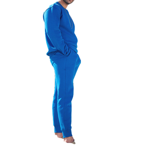 Survêtement unisexe en molleton tissé à col rond, respirant, avec poches, coupe classique, pour l'hiver, 100% coton, grandes tailles - Product Image 3