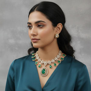 Collar de Perlas Naturales de Agua Dulce y Moissanita, Chapado en Oro de 22k, Plata de Ley 925, Estilo Vintage, con Colgante Solitario, para Boda - Product Image 2