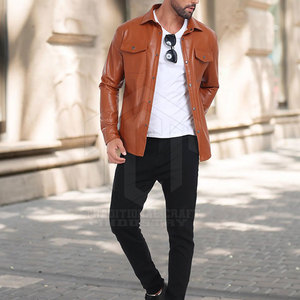 Veste en cuir d'hiver pour homme de qualité supérieure, respirante, couleur et logo personnalisés, design frontal - Product Image 2