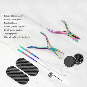 Kit de Herramientas de Extensión de Cabello Completo de Alta Calidad para Uso Profesional con Componentes de Metal y Plástico, Kit de Extensión de Anillos Micro - Product Image 3
