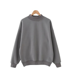 เสื้อสเวตเตอร์คอกลมสีทึบถักแขนยาวสวมใส่สบายๆในฤดูใบไม้ร่วงสำหรับผู้ใหญ่ - Product Image 1