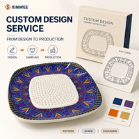 Vierkante keramische knoflookraspplaat met aangepast logo OEM ODM Private Label fabrikant leverancier groothandel bulk keuken cadeauartikelen