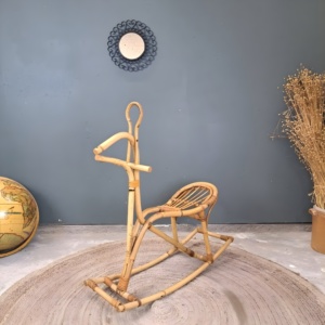 Silla mecedora de mimbre hecha a mano para bebés paseo interior en caballos mecedores al mejor precio - Product Image 4