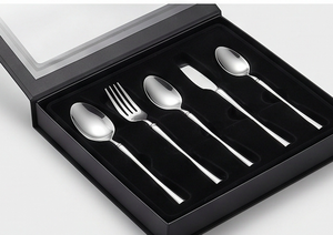 Ensemble de couverts minimalistes en acier inoxydable avec finition miroir haute brillance, compatibles lave-vaisselle, pour mariage et repas - Product Image 6