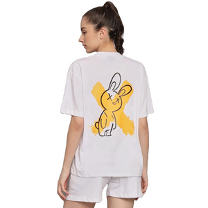 ชุดลำลองผู้หญิงทันสมัย ผ้าโพลีเอสเตอร์/คอตตอน แบบสองชิ้น ใส่ได้สองด้าน ชุดฤดูร้อน สวมใส่สบาย ระบายอากาศได้ดี ไซส์พลัส เอวยางยืดนุ่ม - Product Image 4