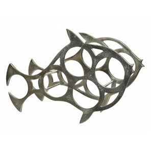Modern 5-Bottle Wine <b>Rack</b> Solid Aluminium Fish Style Floor Standing <b>Storage</b> <b>Rack</b> with Unique Design - Product Image 1