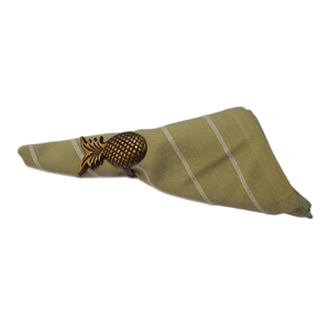Aluminium Pineapple Shaped Napkin Holder With Brass Antique Finishing Design Quality Solid Metal Design Napkin Ring - Product Image 1