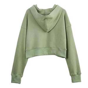 Custom Logo Streetwear Crop Hoodie New Fashion Breathable Super Soft Casual Oversize Pullover Gym Hoodies Women - Product Image 2