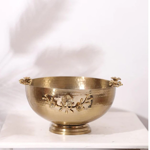 Bol de service décoratif en métal doré de luxe de qualité supérieure à motif floral pour les restaurants et les fêtes - Product Image 6
