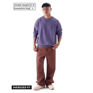 เสื้อสเวตเชิ้ตคอกลมโอเวอร์ไซส์ ผ้าฝ้ายเนื้อหนา แบบสวมใส่ได้ทั้งชายและหญิง สไตล์ลำลอง แขนยาว ถักทออย่างเป็นมิตรต่อสิ่งแวดล้อม ระบายอากาศได้ดี เหมาะสำหรับฤดูใบไม้ผลิ - Product Image 4