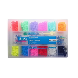 ILAN Elastici per Artigianato 2000 pezzi 12 Colori 18 Scomparti 29.5x16.5x3.8cm - Product Image 1