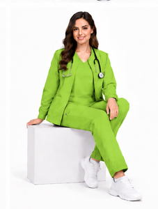 Ensemble de 3 uniformes médicaux respirants et extensibles pour infirmières, médecins, équipes de pharmacie, d'hôpital et chirurgicales, unisexe, hommes - Product Image 1