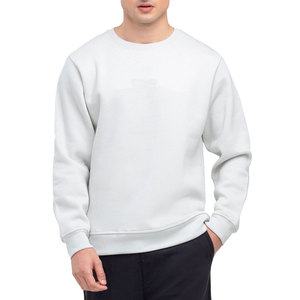 เสื้อสเวตเชิ้ตคอกลมสีขาวพรีเมียมสำหรับฤดูหนาว ผ้าฝ้ายฟลีซเนื้อนุ่ม ปักลายสตรีทแวร์ สกรีนโลโก้ได้ตามสั่ง ผลิตจากโรงงานโดยตรง - Product Image 1