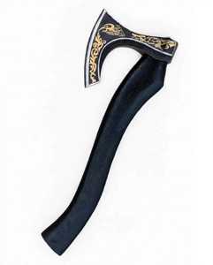 Custom Handmade Hand Axe Camping Hatchet with <b>Etched</b> Scrollwork & Wooden Handle - Product Image 4