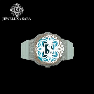 Reloj de Lujo con Diamantes Moissanite y Esfera Romana, Correa de Caucho, Estilo Ejecutivo, Disponible para la Venta - Product Image 3
