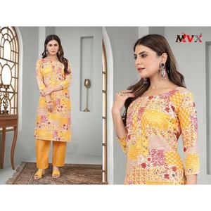 Vêtements de cérémonie TOP EN COTON IMPRIMÉ AVEC FOND MOUTARDE - Product Image 1