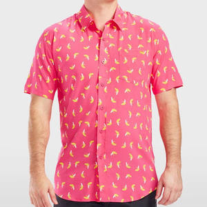 Chemise Hawaïenne Homme Personnalisée 2026 à Manches Courtes Imprimé Banane Décontractée Boutonnée Anti-Plis Vente en Gros - Product Image 1