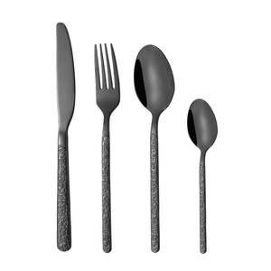 Ensemble de couverts de luxe en acier inoxydable rose doré avec manche gravé, cuillère, fourchette, couteau, ensemble de vaisselle élégant pour la table - Product Image 3