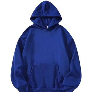 Sudadera con capucha azul oscuro Sudaderas con capucha grandes de gran tamaño Estampado liso Color sólido OEM Sudadera con capucha y capuchas de moda personalizadas Precio al por mayor - Product Image 1