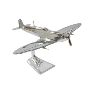 Cast Aluminium Royal Air Force Spitfire Aircraft Scale Model With Desktop Display <b>Stand</b> For Home Office Decorative Aviation - Product Image 3