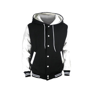 Cotton hoodie Black varsity <b>jacket</b> <b>men</b>-letterman <b>jacket</b> <b>men</b>-<b>baseball</b> hoodie-<b>mens</b> lightweight <b>jackets</b> with hood - Product Image 1