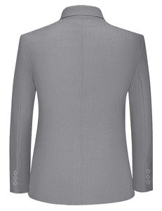 Blazers pour garçons, coupe ajustée, décontractés, formels, vestes de cérémonie, uniformes scolaires quotidiens, blazer gris à revers cranté pour enfants - Product Image 3