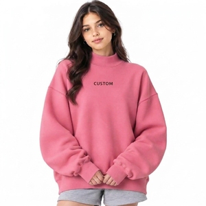 Women's Oversized <b>Mock</b> Neck Relaxed Fit Sweatshirt Casual Long Sleeve Pullover Top Comfortable Streetwear Design Loose - Product Image 4